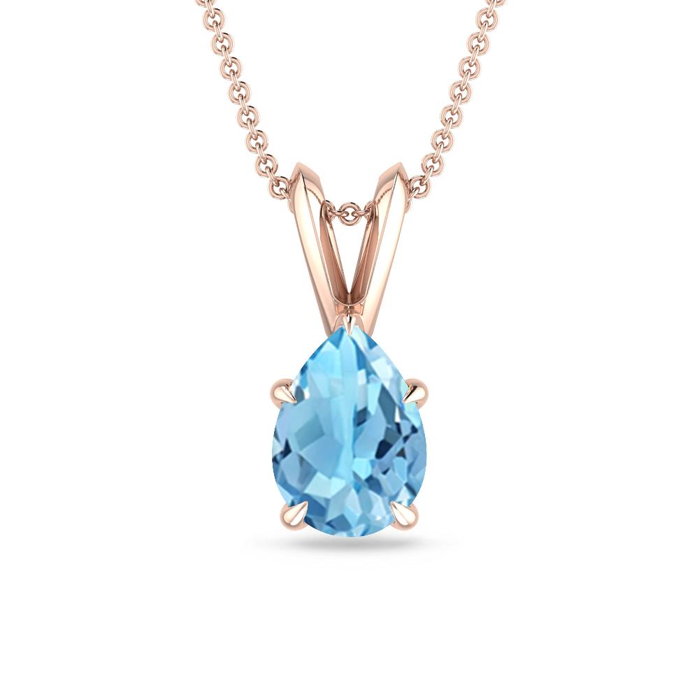 Rose Gold - Blue Topaz