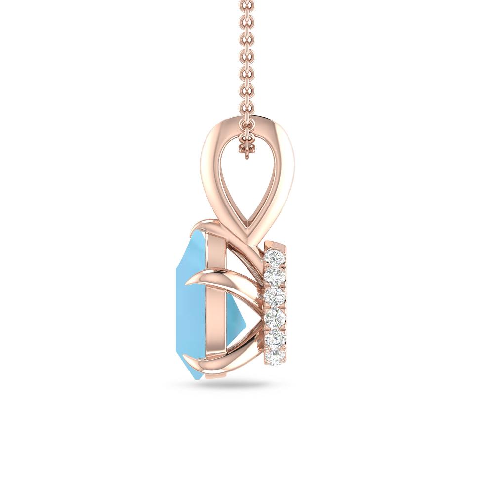 Rose Gold - Blue Topaz