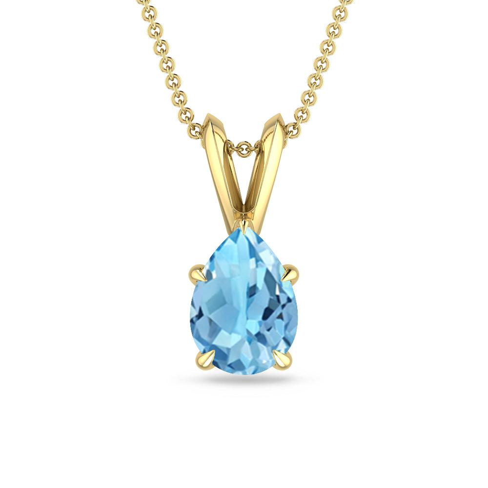 Yellow Gold - Blue Topaz