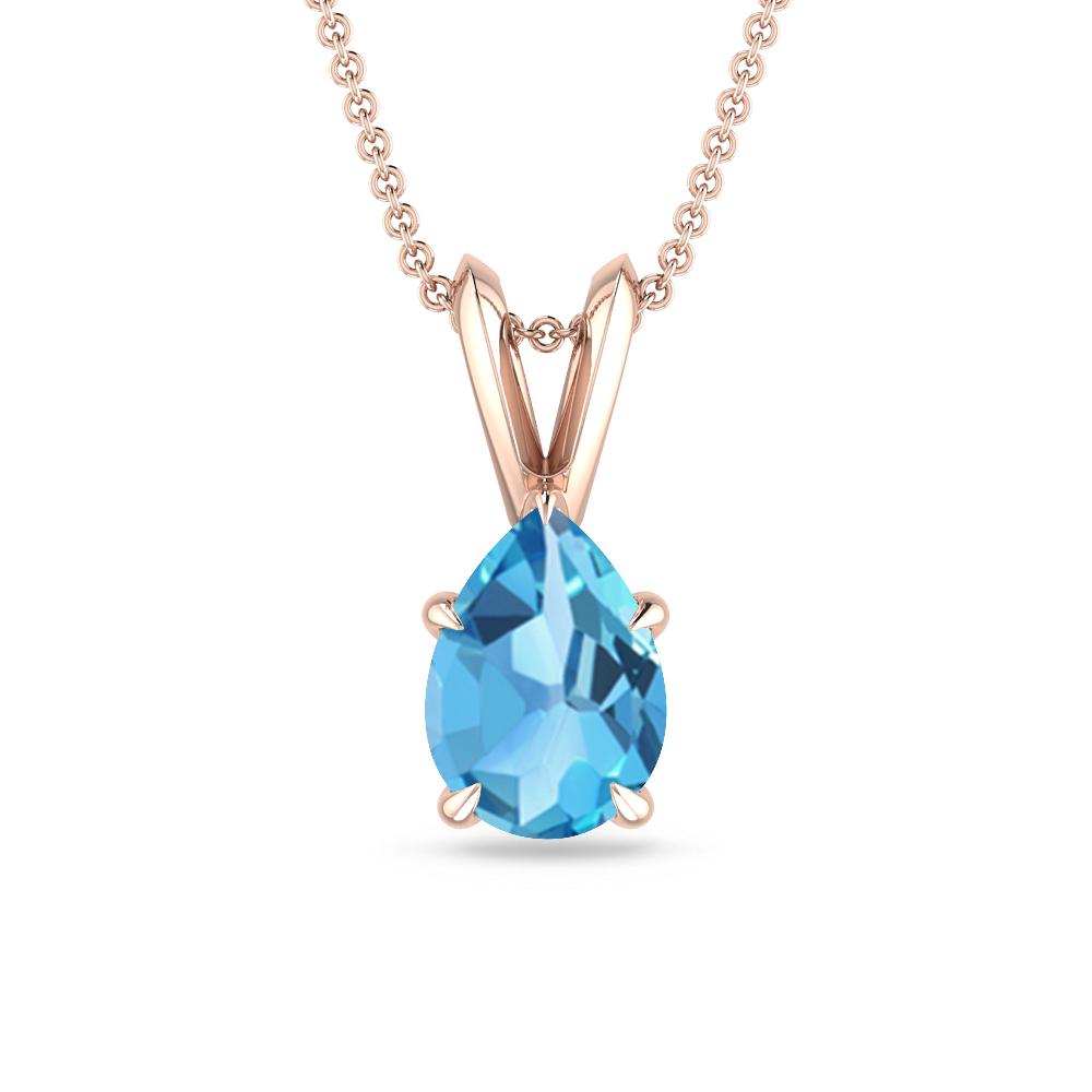 Rose Gold - Blue Topaz