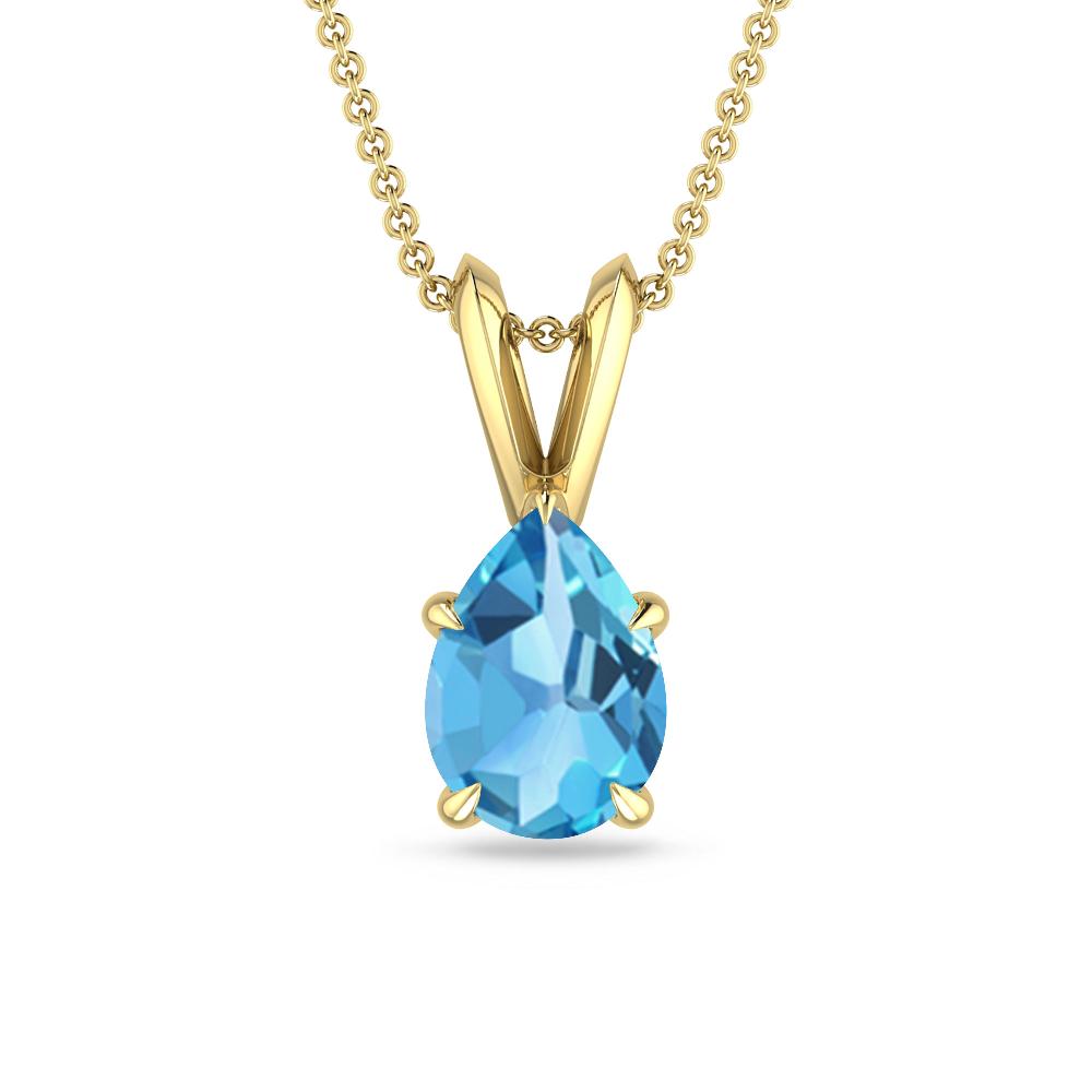 Yellow Gold - Blue Topaz