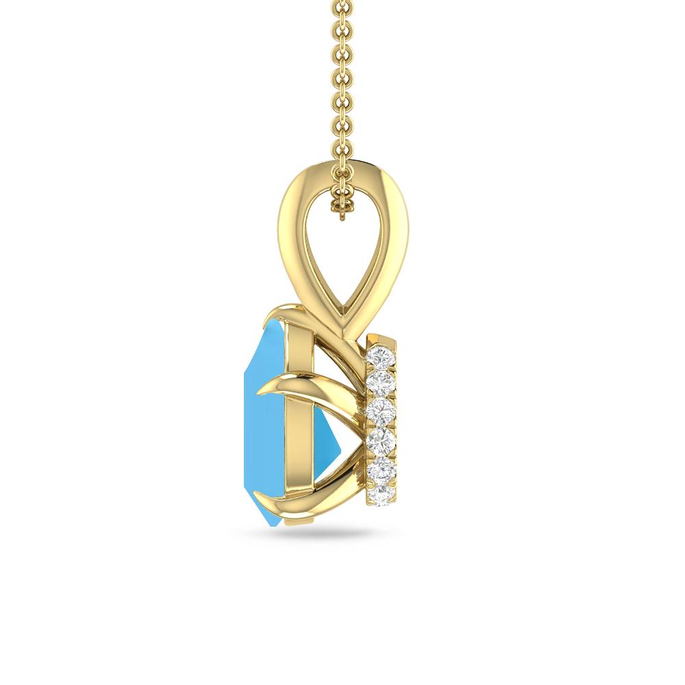 Yellow Gold - Blue Topaz