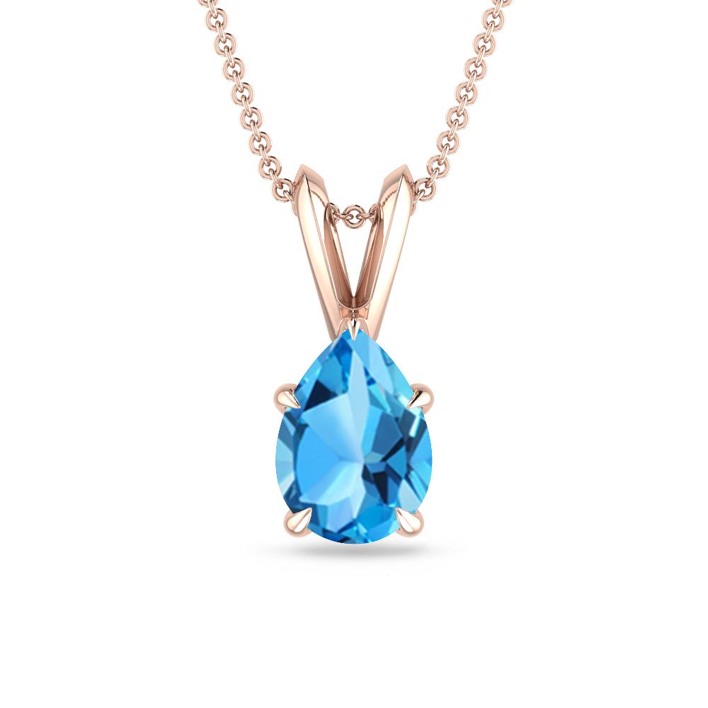 Rose Gold - Blue Topaz