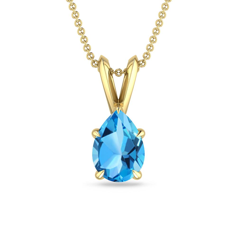 Yellow Gold - Blue Topaz