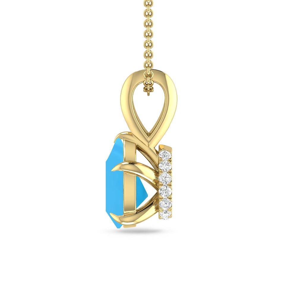 Yellow Gold - Blue Topaz