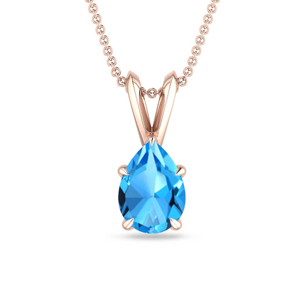 Rose Gold - Blue Topaz