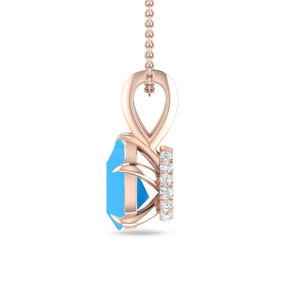 Rose Gold - Blue Topaz