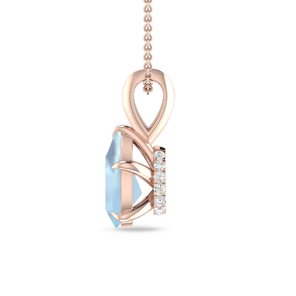 Rose Gold - Aquamarine