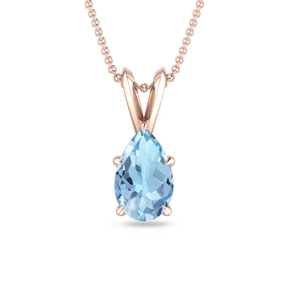 Rose Gold - Aquamarine