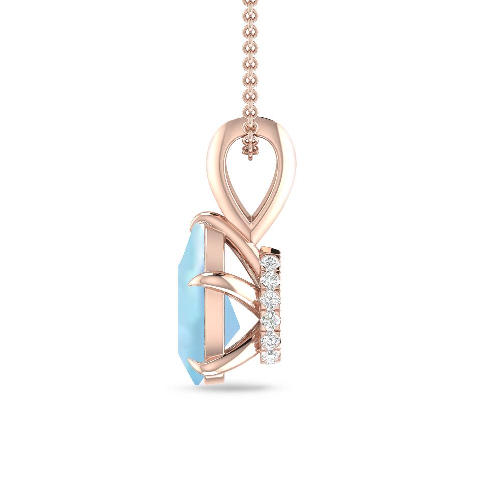 Rose Gold - Aquamarine