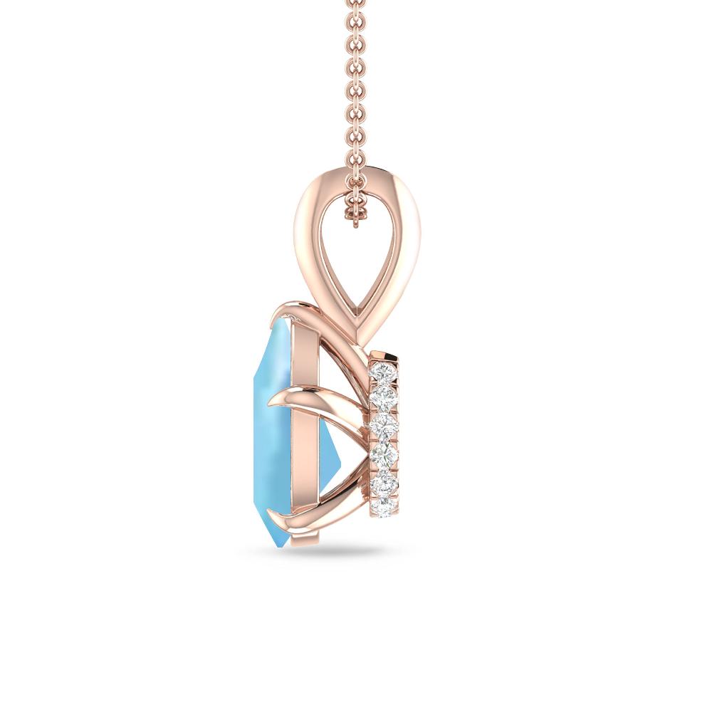 Rose Gold - Aquamarine