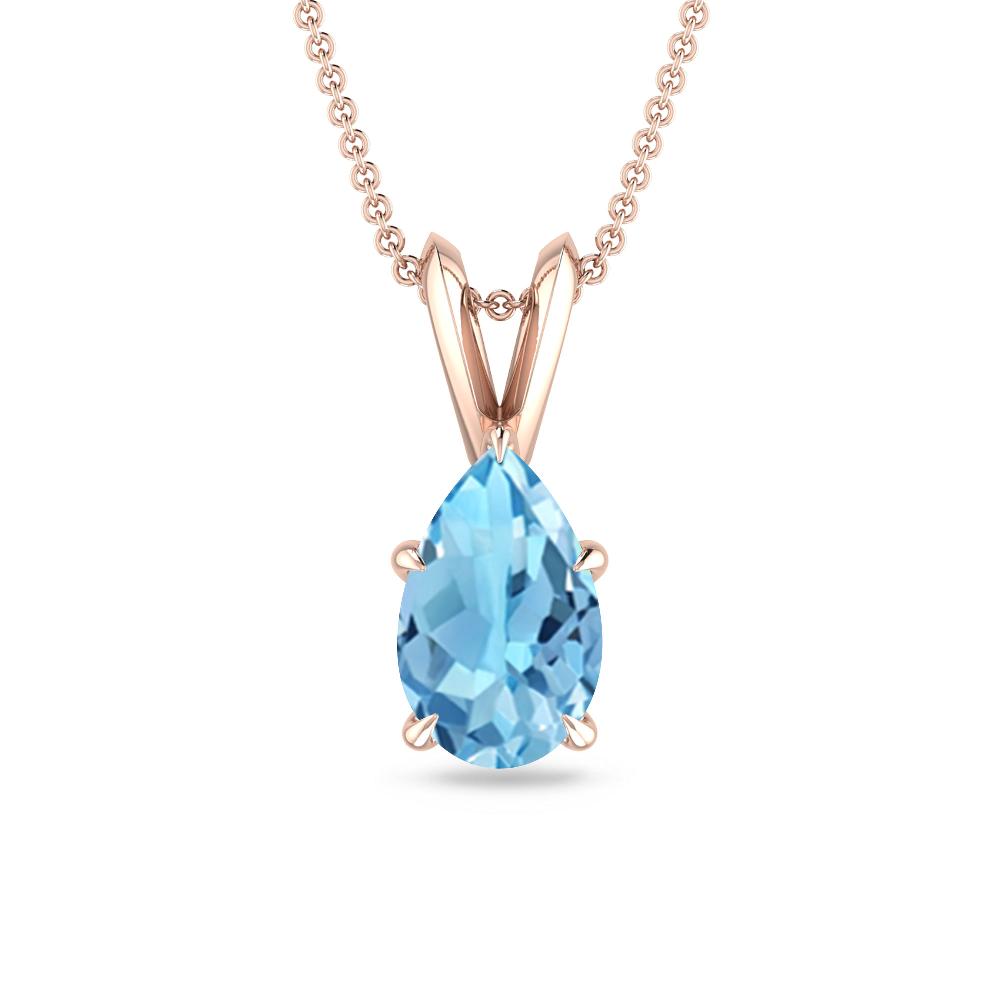 Rose Gold - Blue Topaz