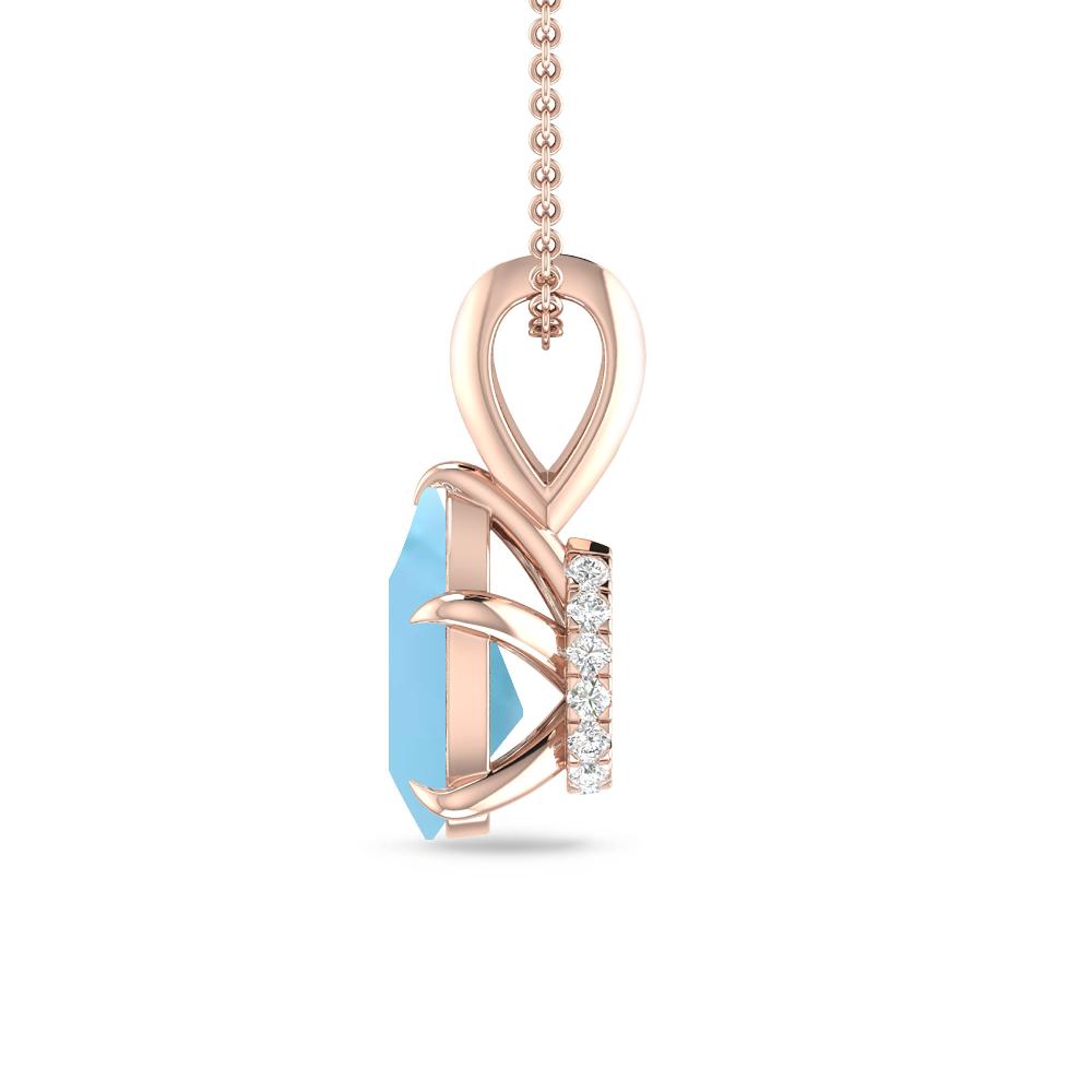 Rose Gold - Blue Topaz