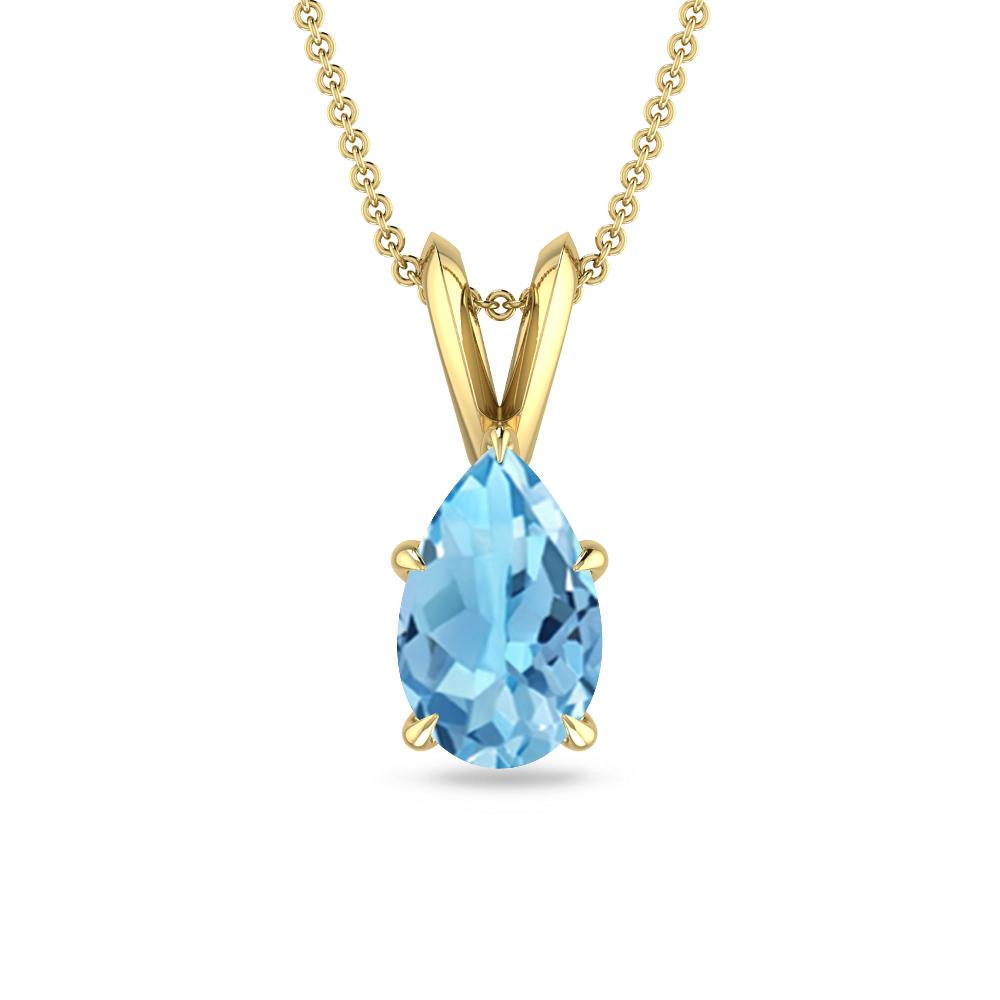 Yellow Gold - Blue Topaz