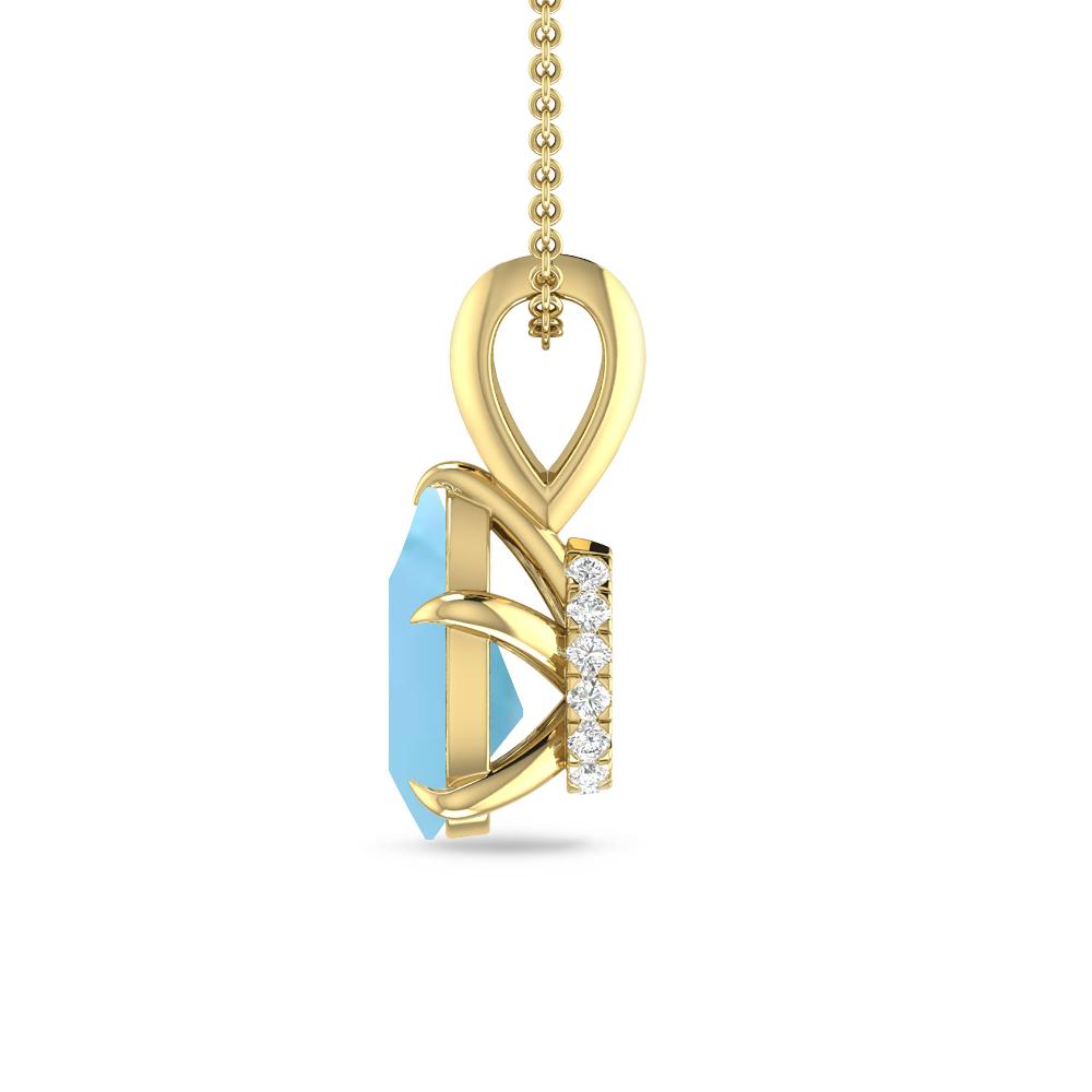 Yellow Gold - Blue Topaz