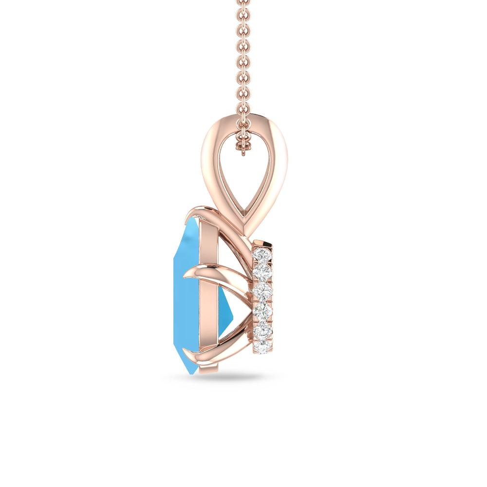 Rose Gold - Blue Topaz