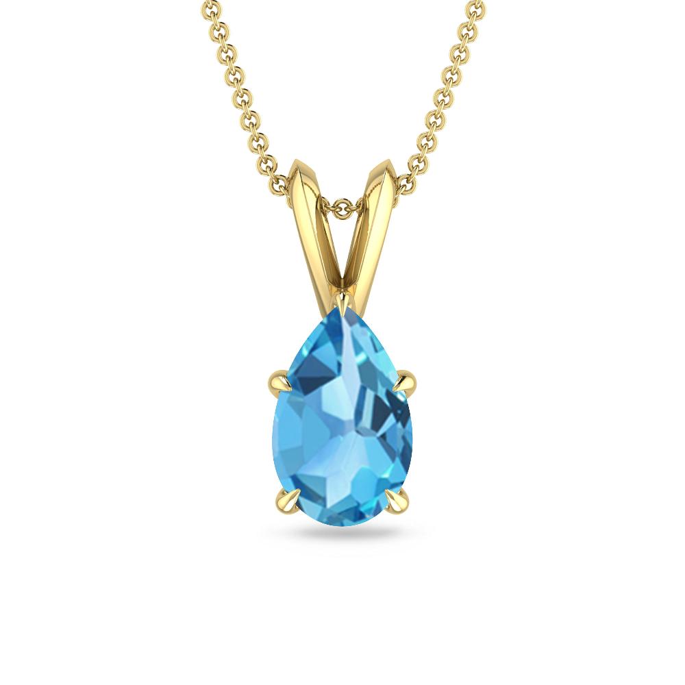 Yellow Gold - Blue Topaz