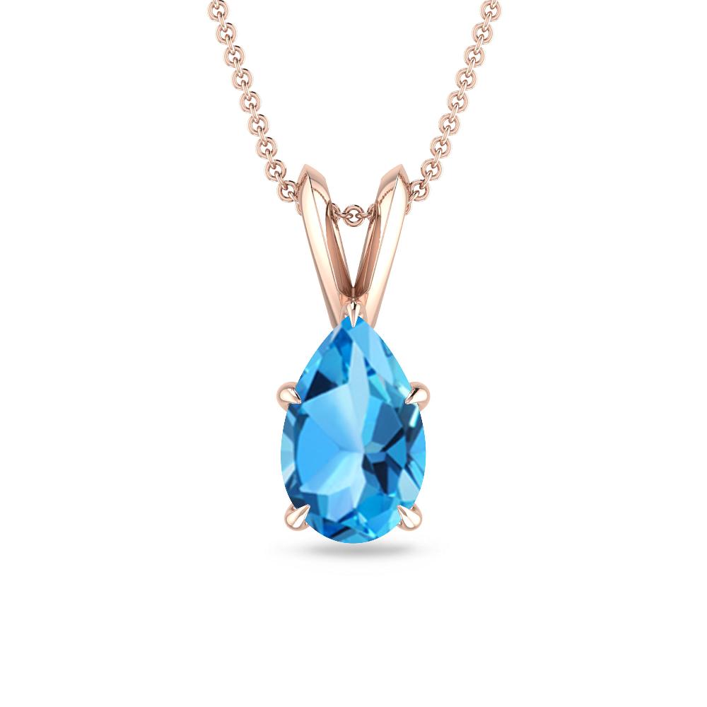 Rose Gold - Blue Topaz