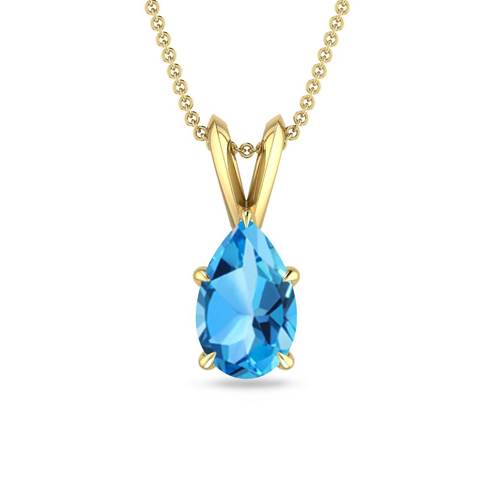 Yellow Gold - Blue Topaz