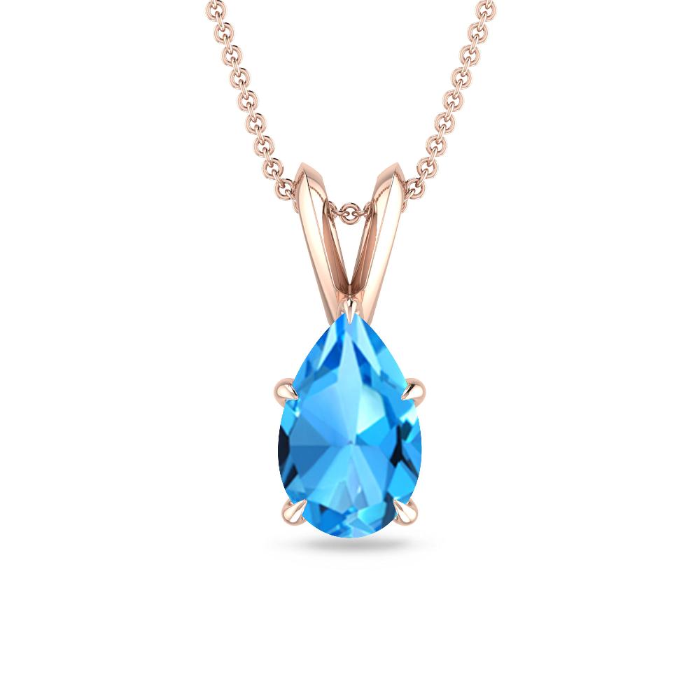 Rose Gold - Blue Topaz