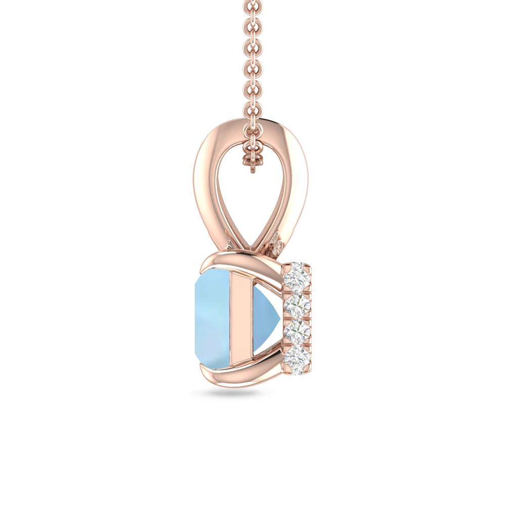 Rose Gold - Aquamarine