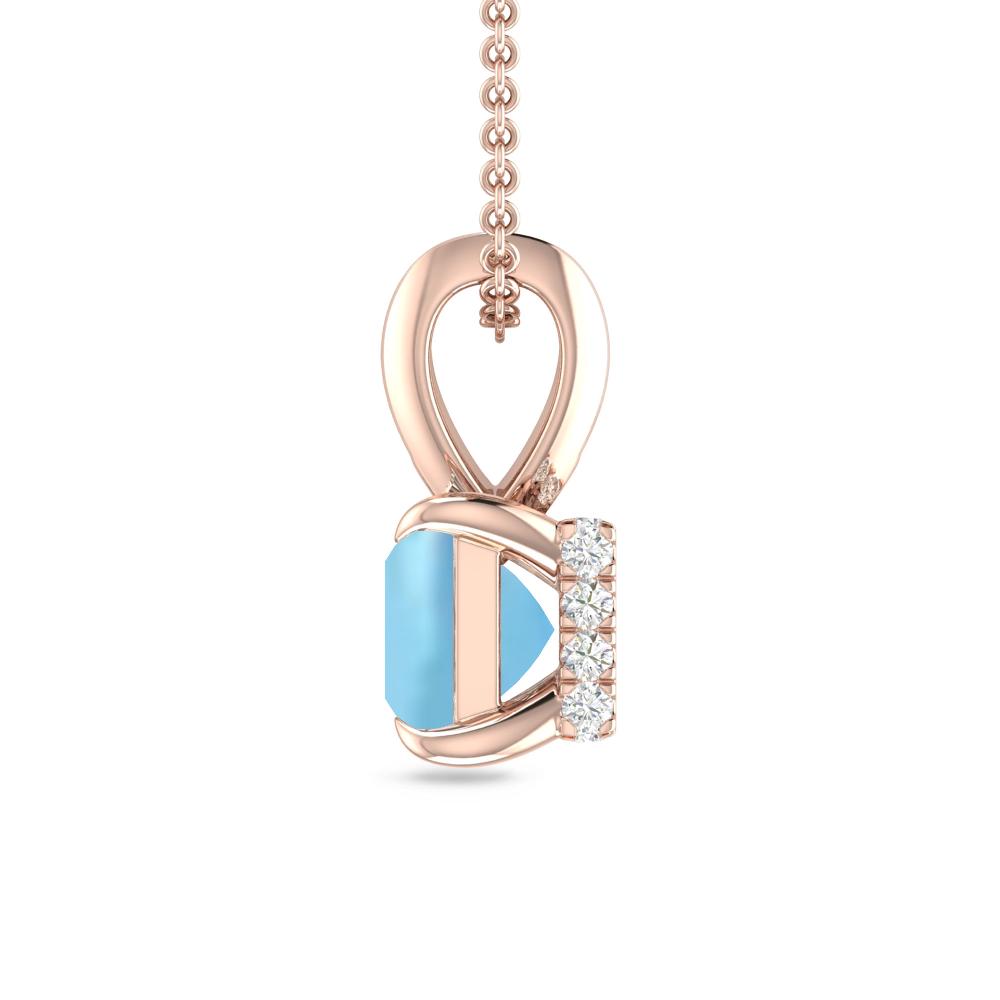 Rose Gold - Aquamarine