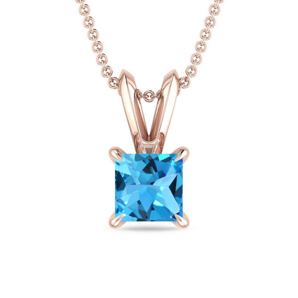 Rose Gold - Blue Topaz