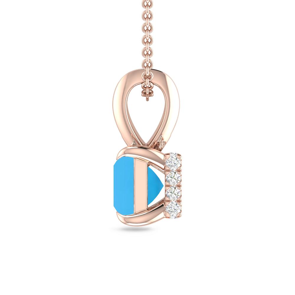 Rose Gold - Blue Topaz