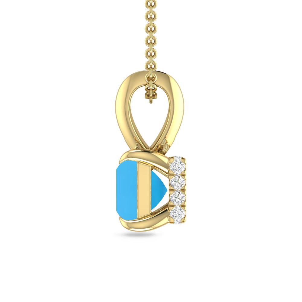 Yellow Gold - Blue Topaz