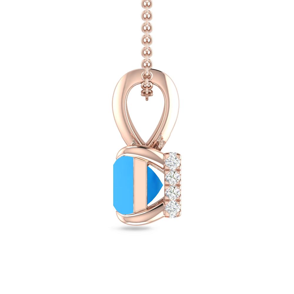 Rose Gold - Blue Topaz