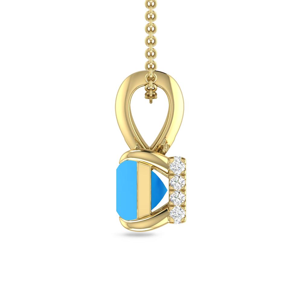 Yellow Gold - Blue Topaz