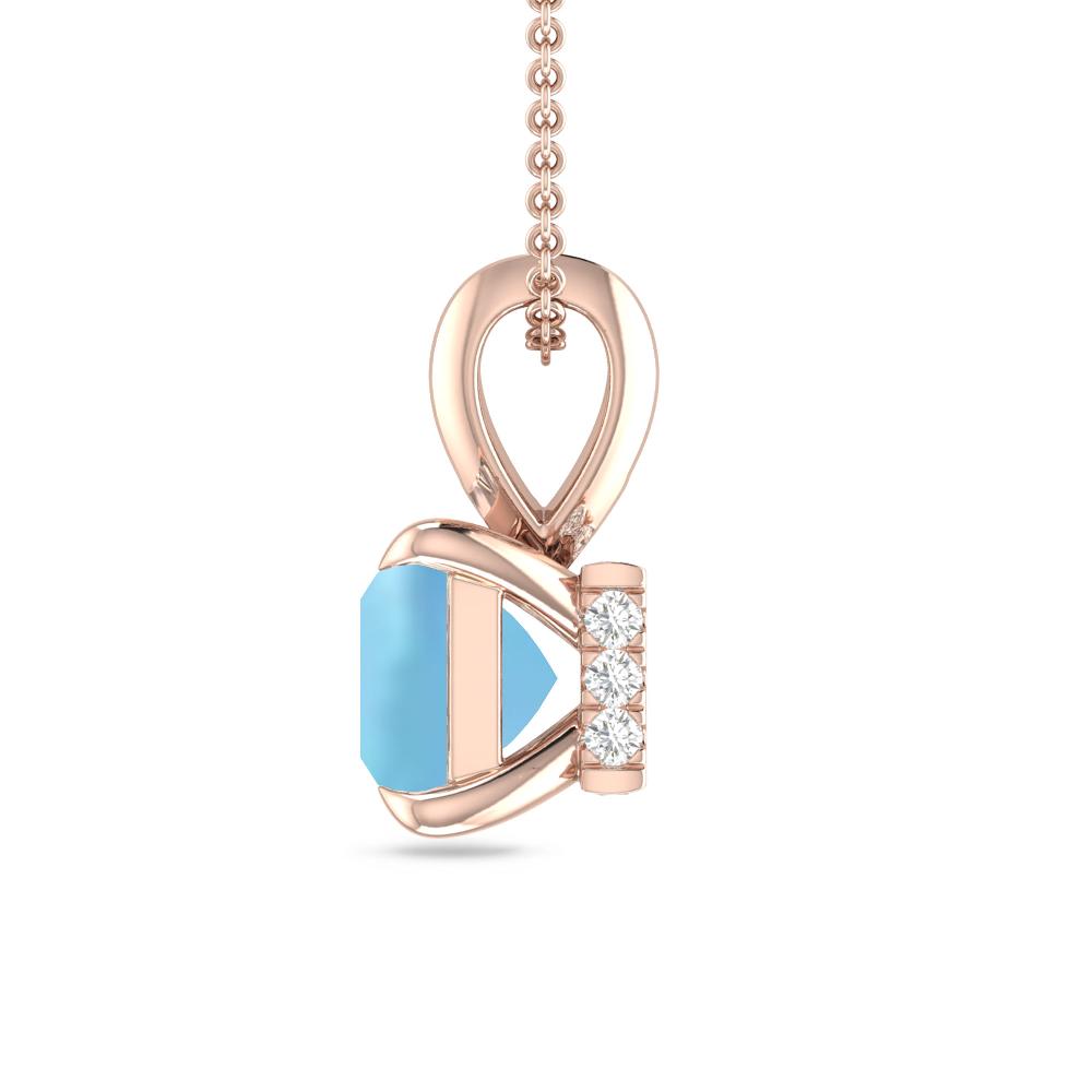 Rose Gold - Aquamarine