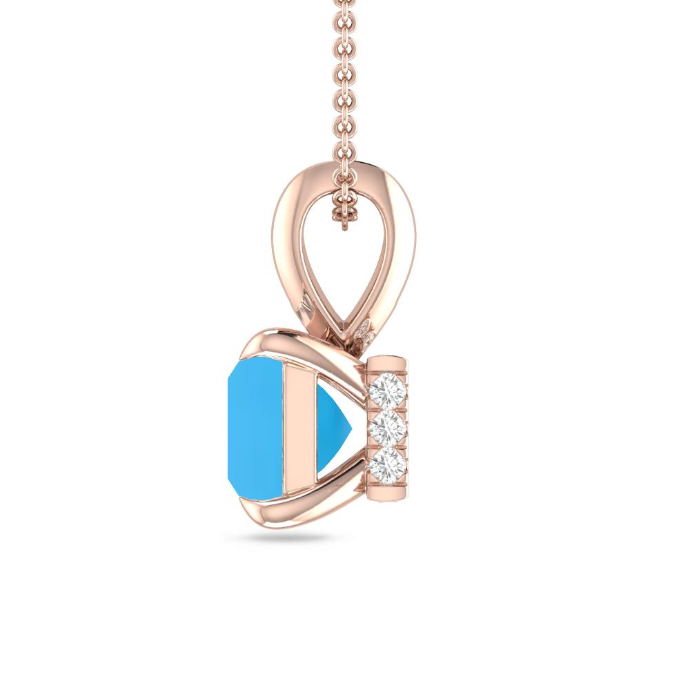 Rose Gold - Blue Topaz