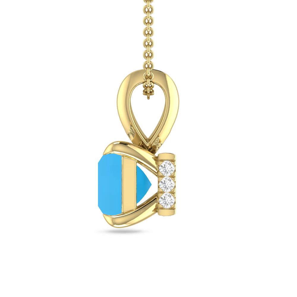 Yellow Gold - Blue Topaz