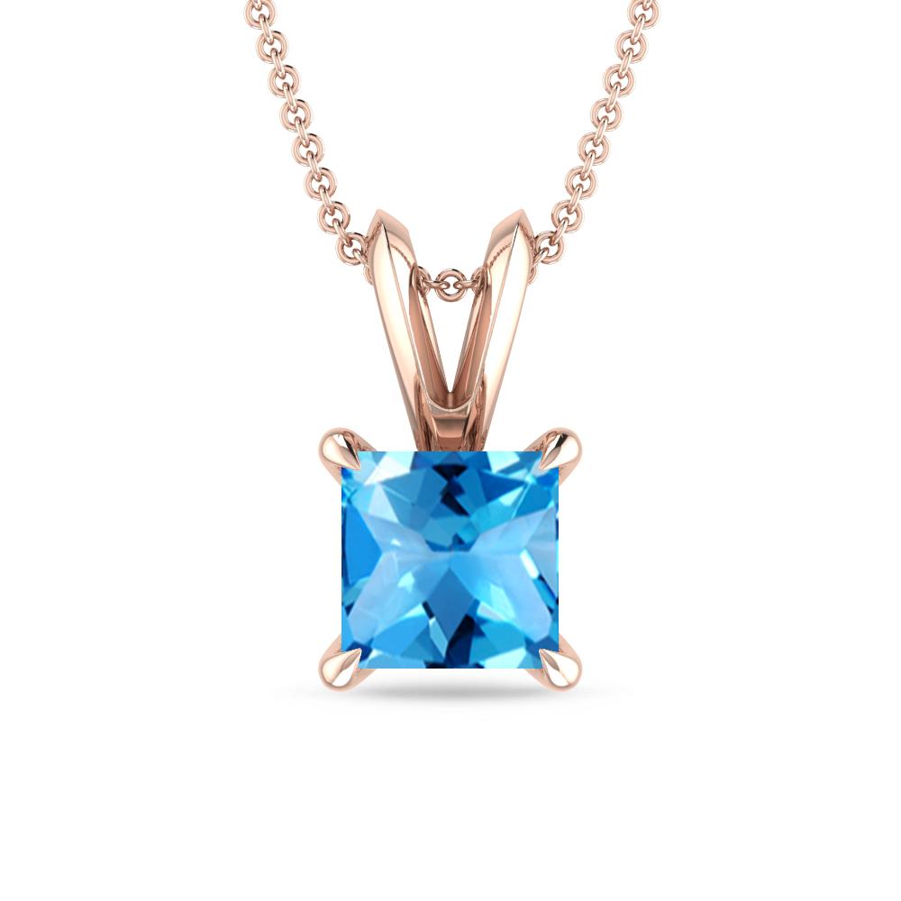 Rose Gold - Blue Topaz