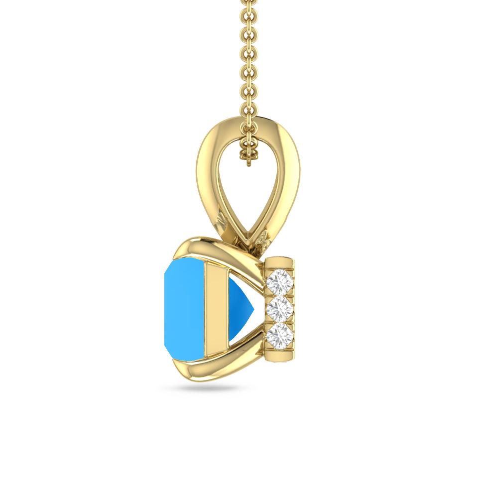 Yellow Gold - Blue Topaz