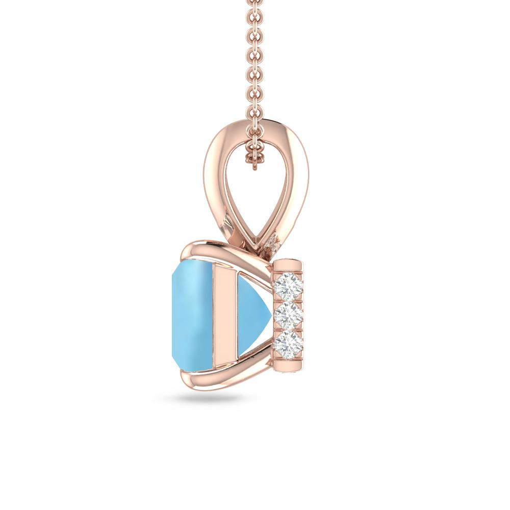 Rose Gold - Aquamarine