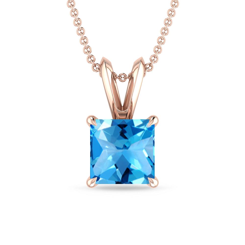 Rose Gold - Blue Topaz