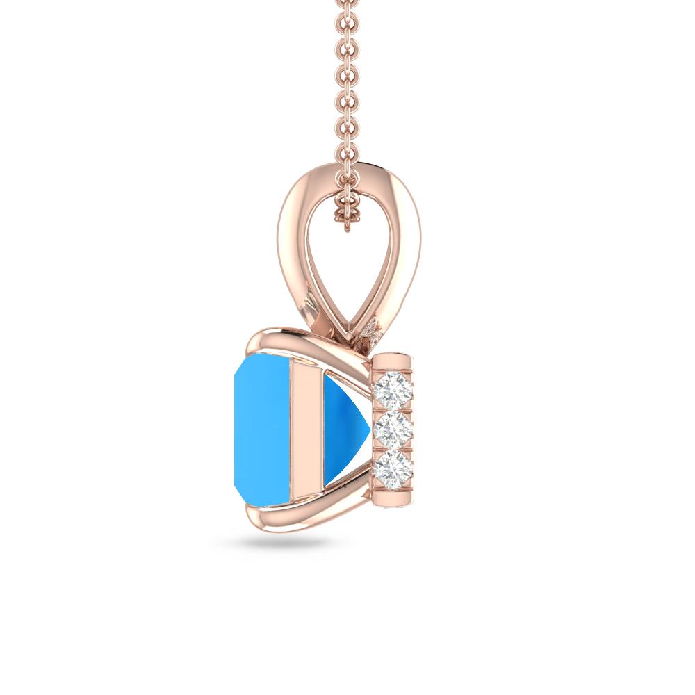 Rose Gold - Blue Topaz