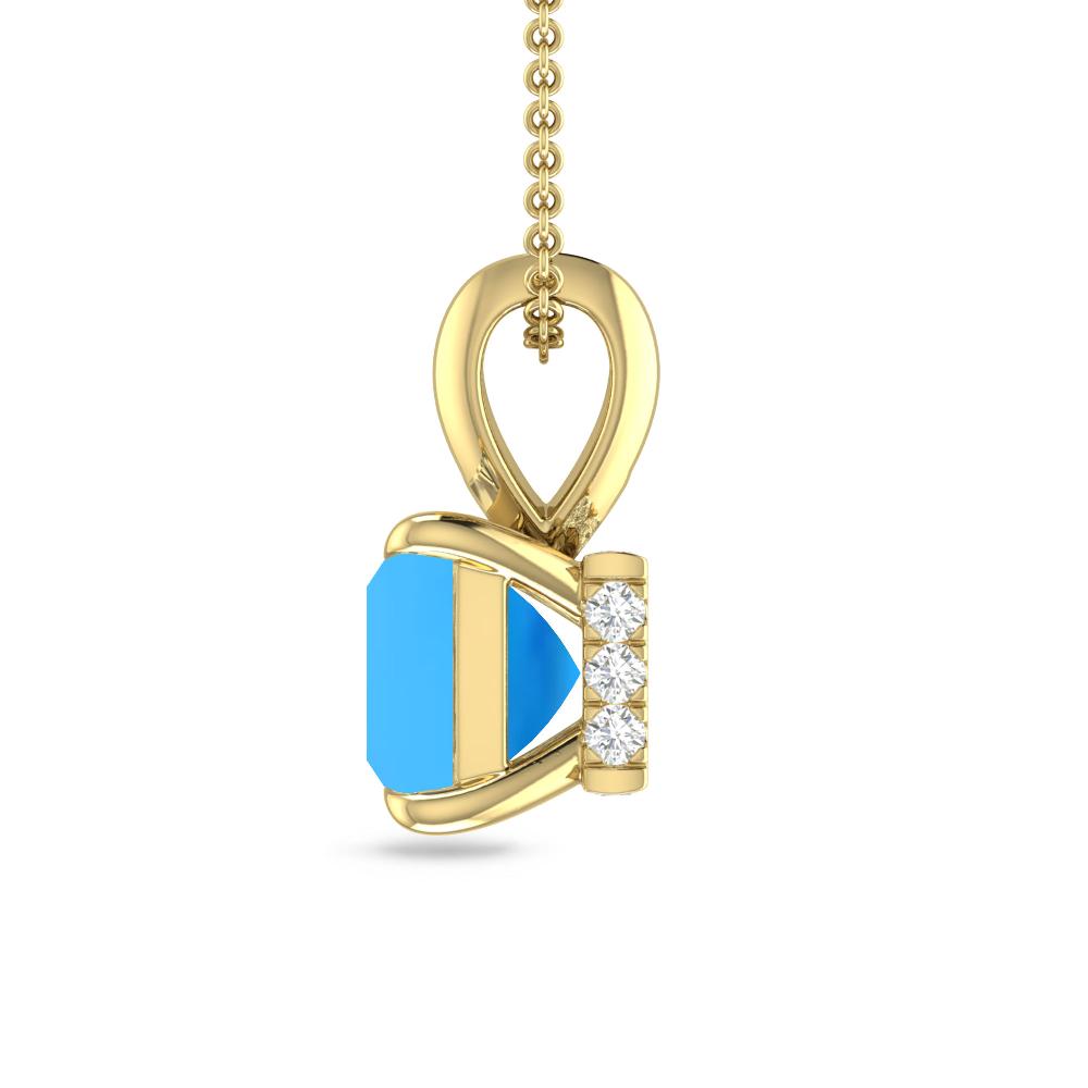 Yellow Gold - Blue Topaz