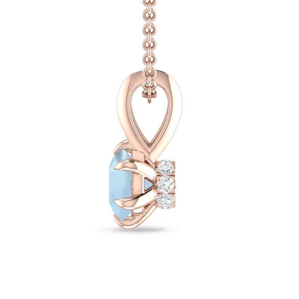 Rose Gold - Aquamarine