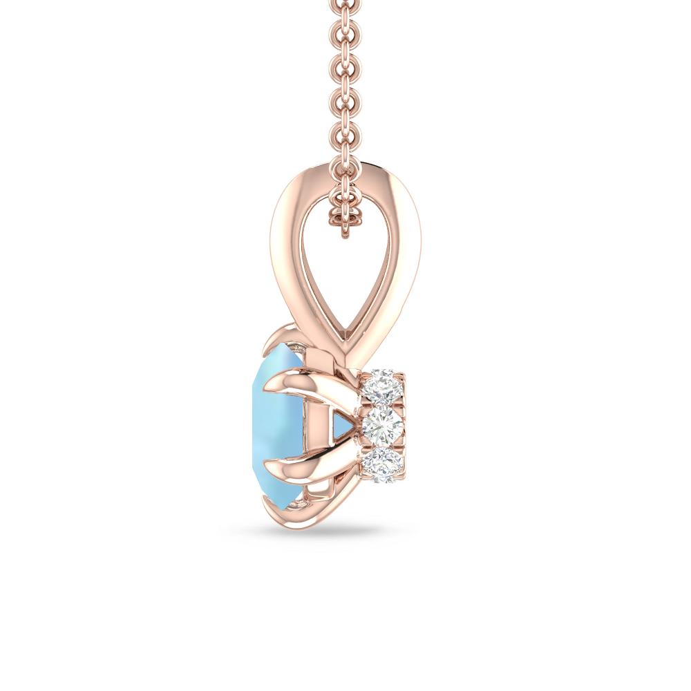 Rose Gold - Aquamarine