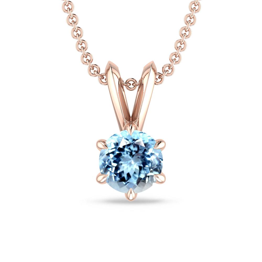 Rose Gold - Aquamarine