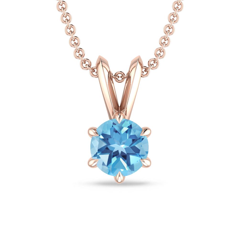 Rose Gold - Blue Topaz