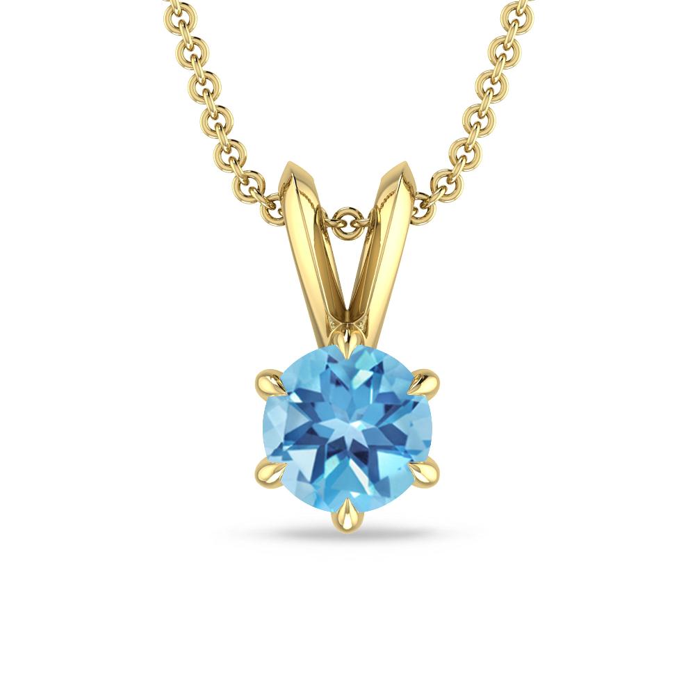 Yellow Gold - Blue Topaz