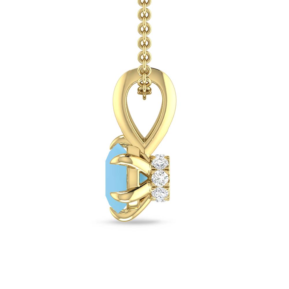 Yellow Gold - Blue Topaz