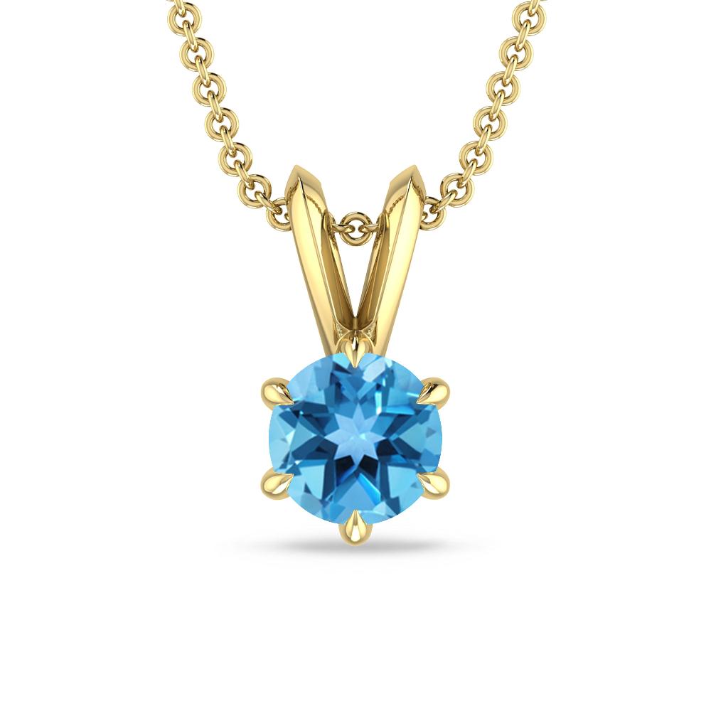 Yellow Gold - Blue Topaz