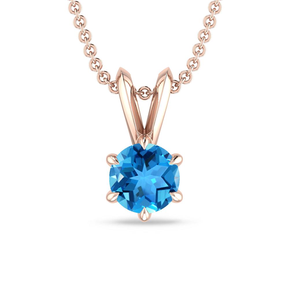 Rose Gold - Blue Topaz