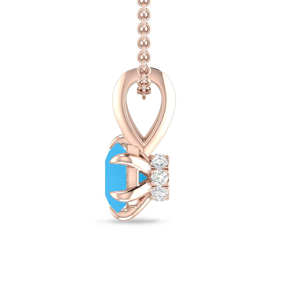 Rose Gold - Blue Topaz