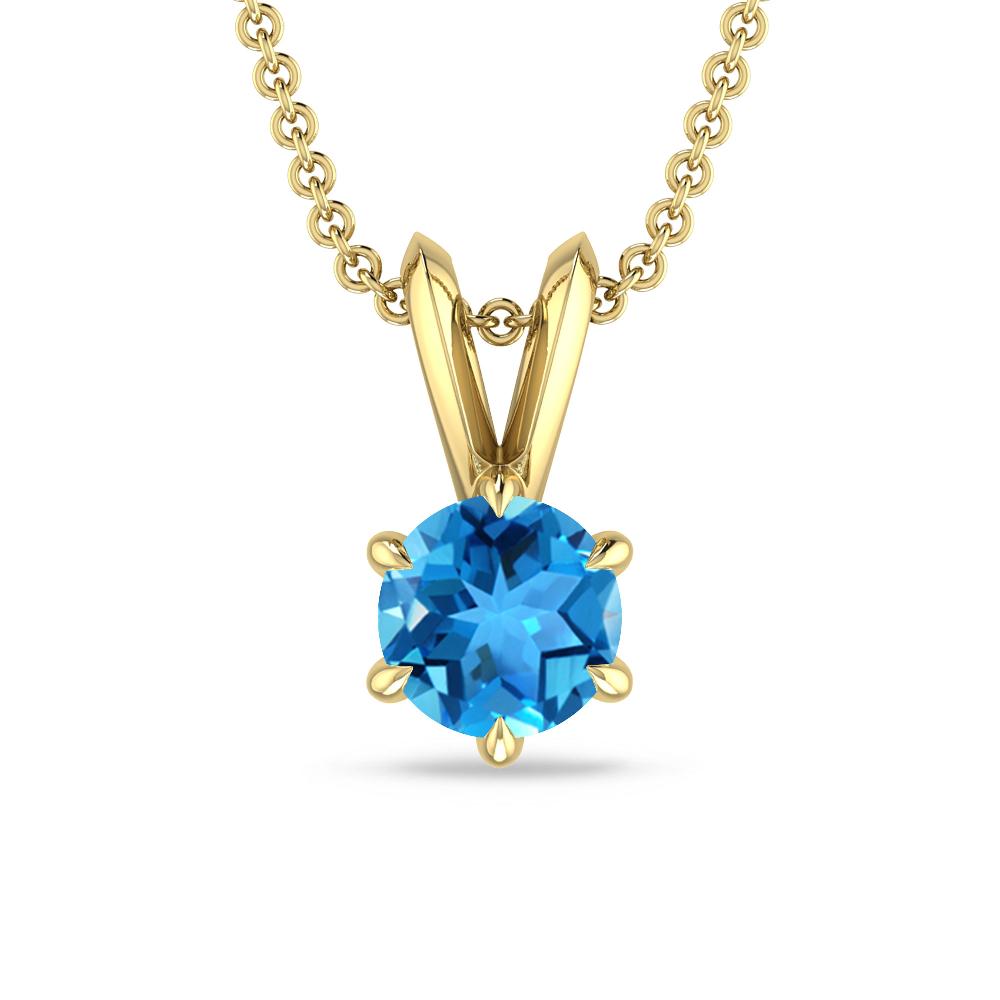 Yellow Gold - Blue Topaz